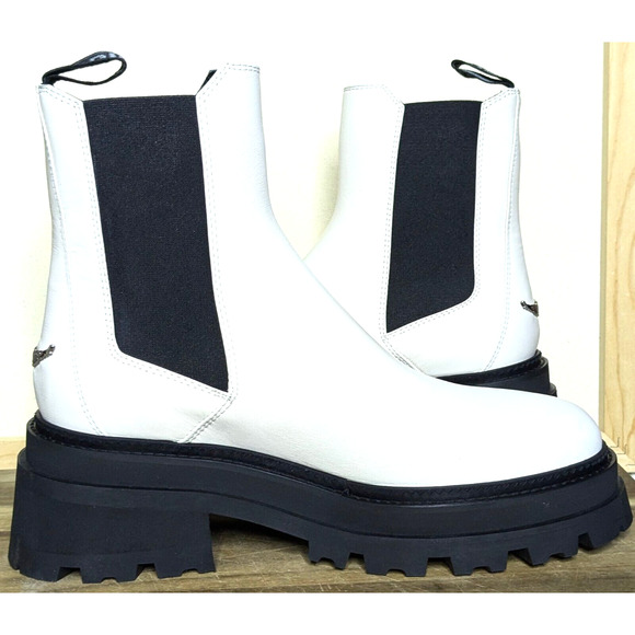 Zadig & Voltaire Boots Womens 10 EU 41 White Ride Chelsea Leather NEW SWCT00804 - Picture 6 of 12